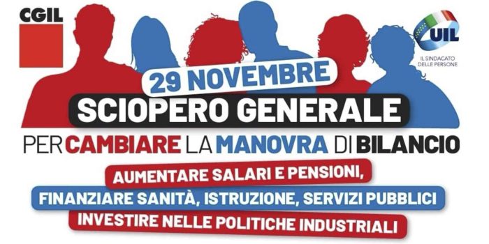 29 novembre Sciopero generale per cambiare la manovra di bilancio